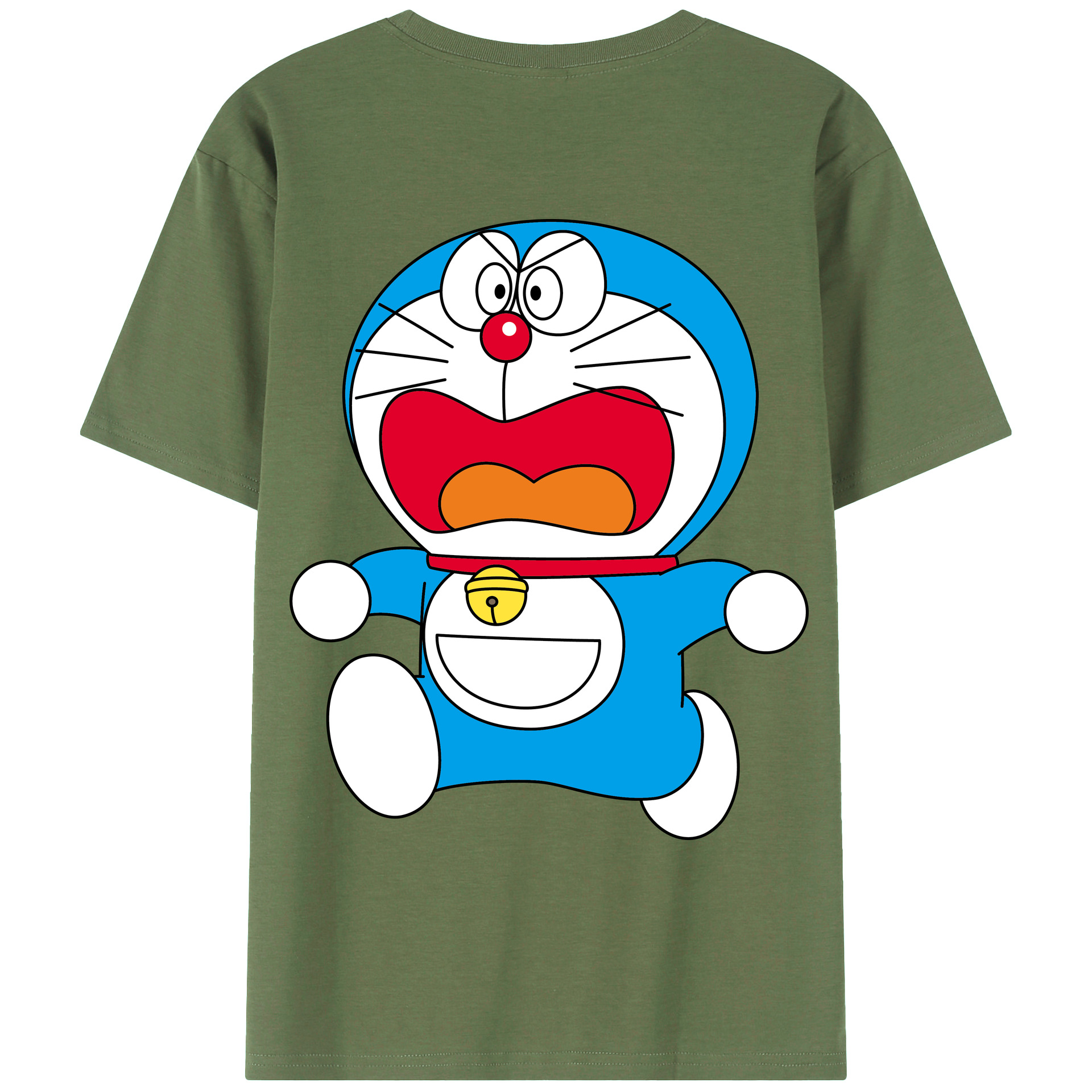 （画像用） ドラえもん Doraemon 綿100％ メンズ半袖Tシャツ（バックプリント） 通気性